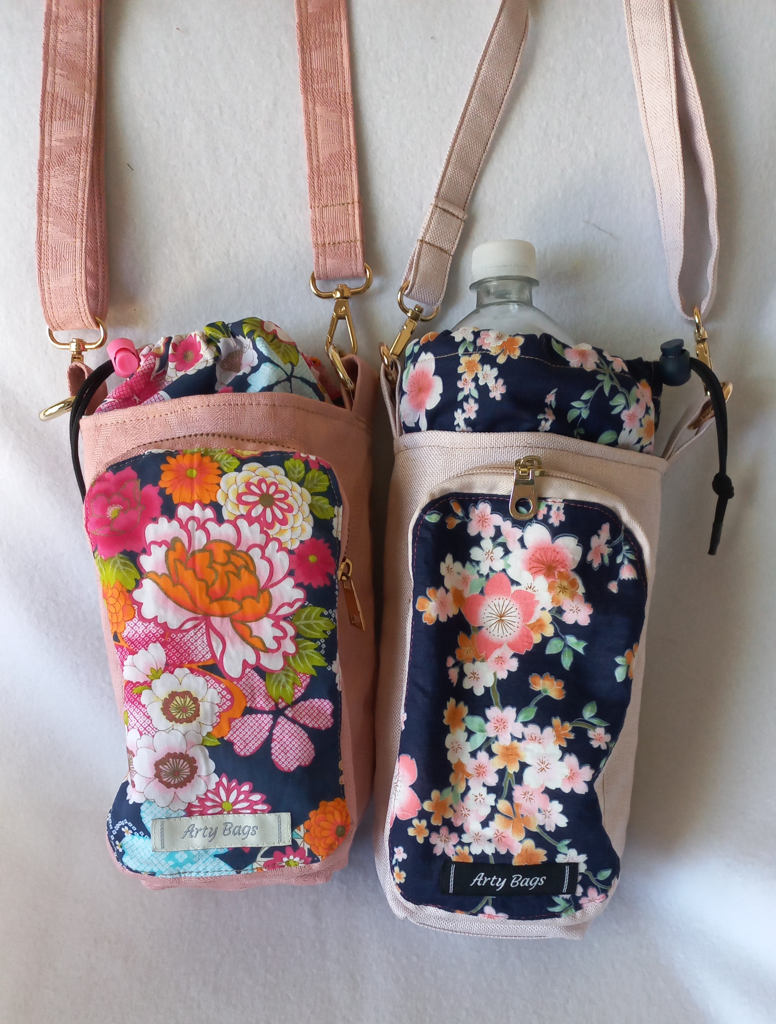 Wanda, water bottle & mobile phone