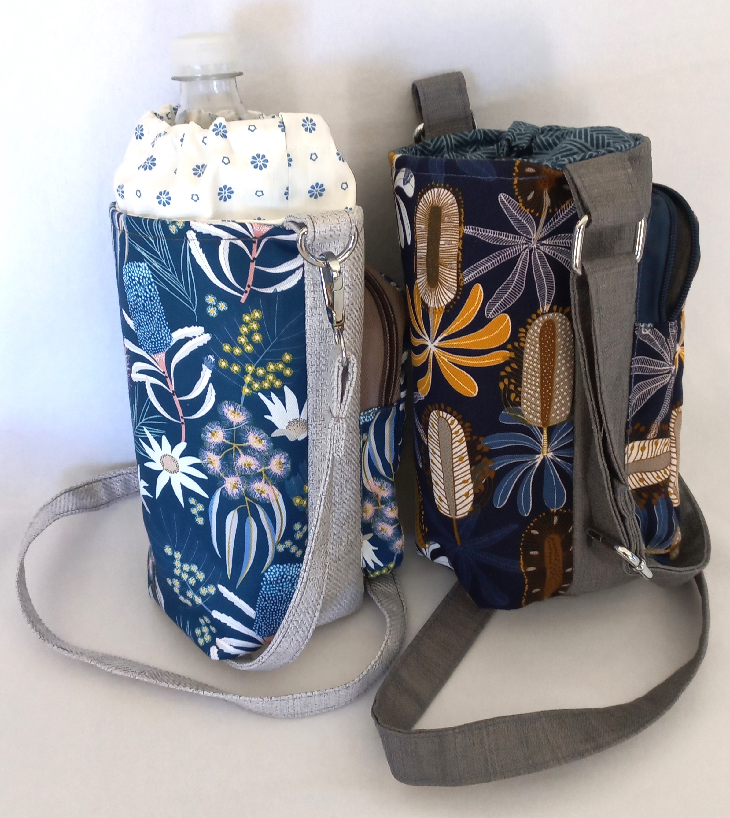 Wanda, water bottle & mobile phone