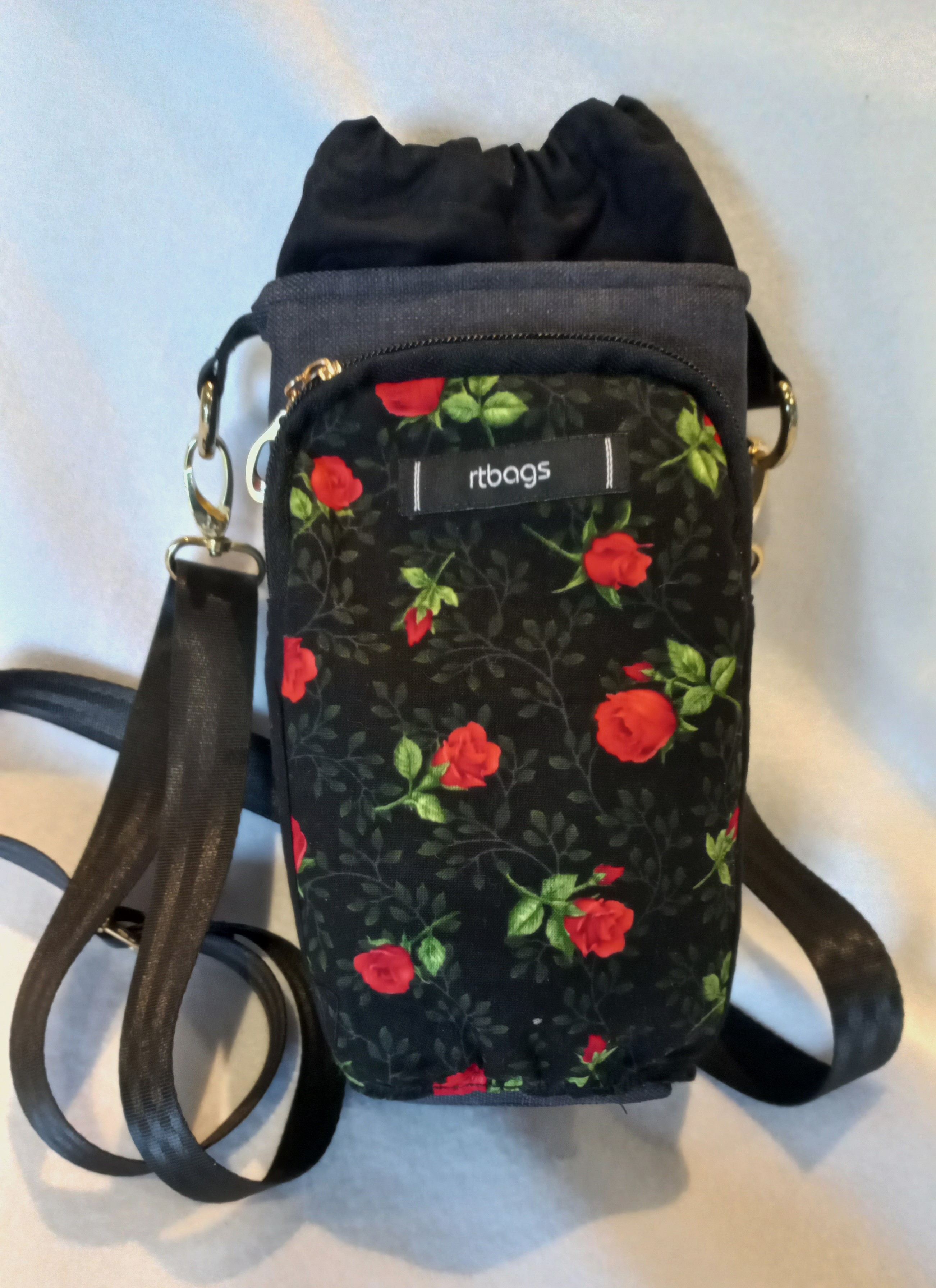 Wanda, water bottle & mobile phone