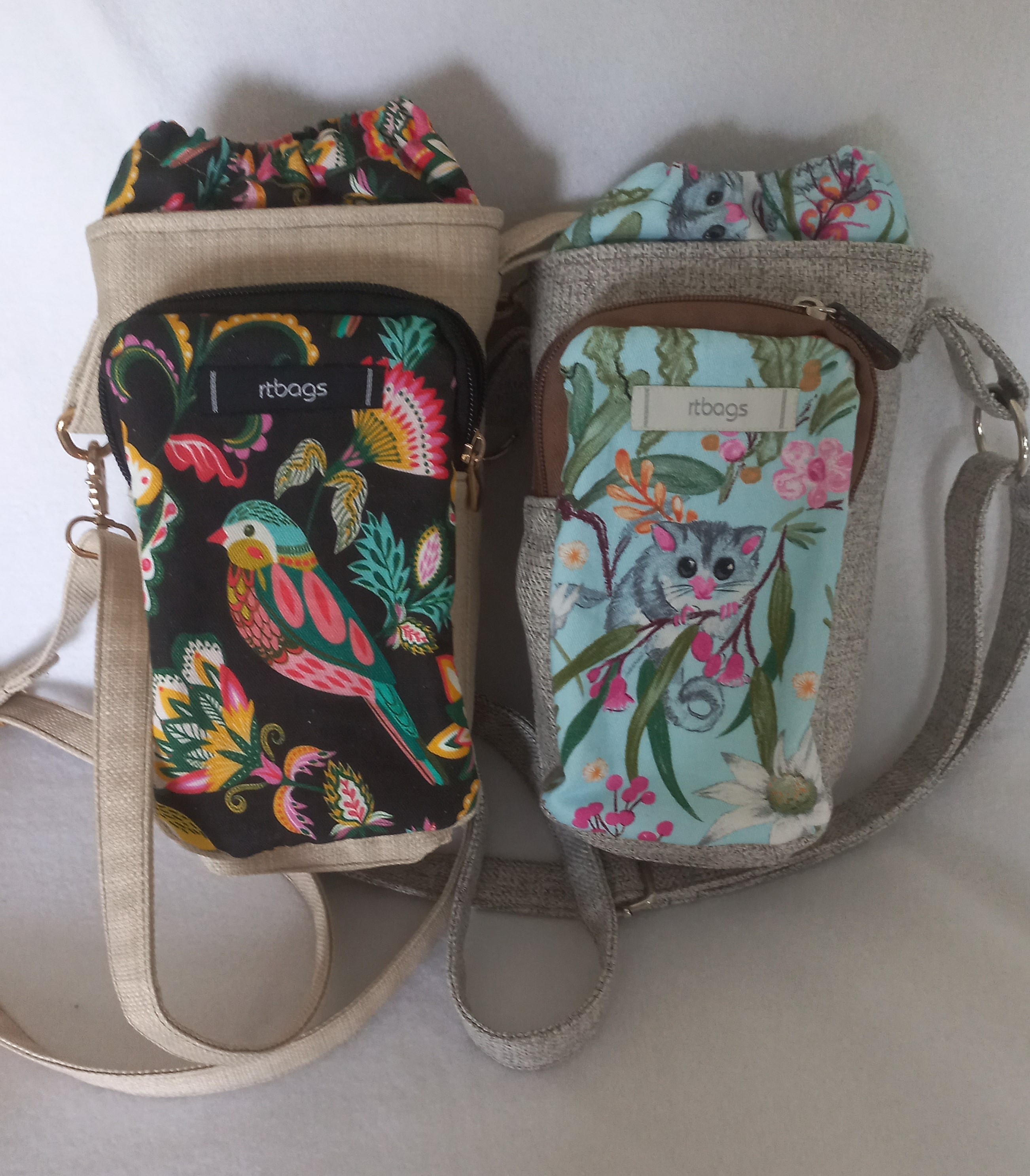 Wanda, water bottle & mobile phone